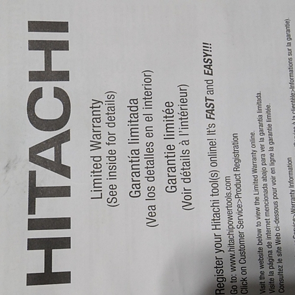 Hitachi Electric 3/8" Chuckless D 10VH Drill W/Side Handle & Crush Proof Case - Picture 5 of 7